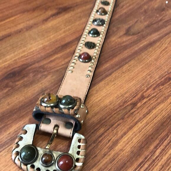 LeatherRock Stone and studded leather belt size S main image 5